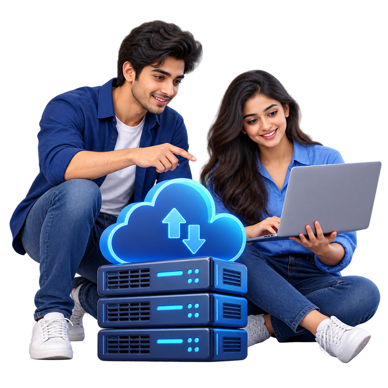 Original illustration of Indian professionals providing it consulting